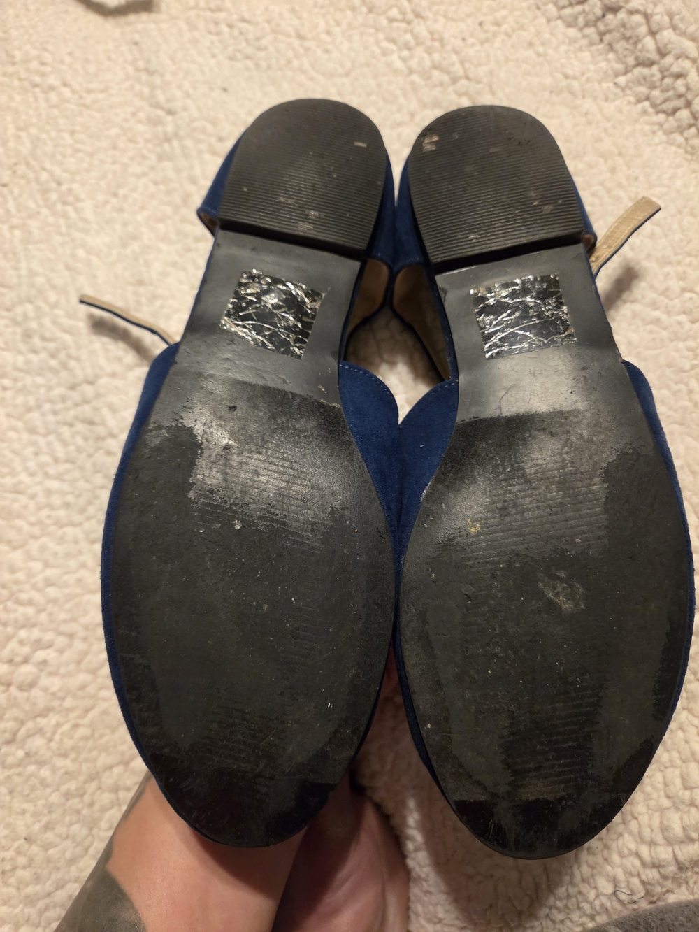 Modcloth Navy T-Strap Suede Flats - Picture 5 of 5